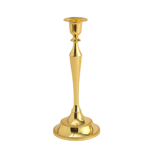 Bougeoir rétro décoratif pour bougie 25 cm Bougeoir en métal de style vintage pour un dîner romantique et des décorations de table festives doré