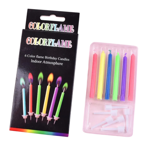 Bougies d'anniversaire 6 pièces colorées 6 cm bougies en cire multicolores pour décoration de gâteaux pour fêtes et desserts de mariage 1