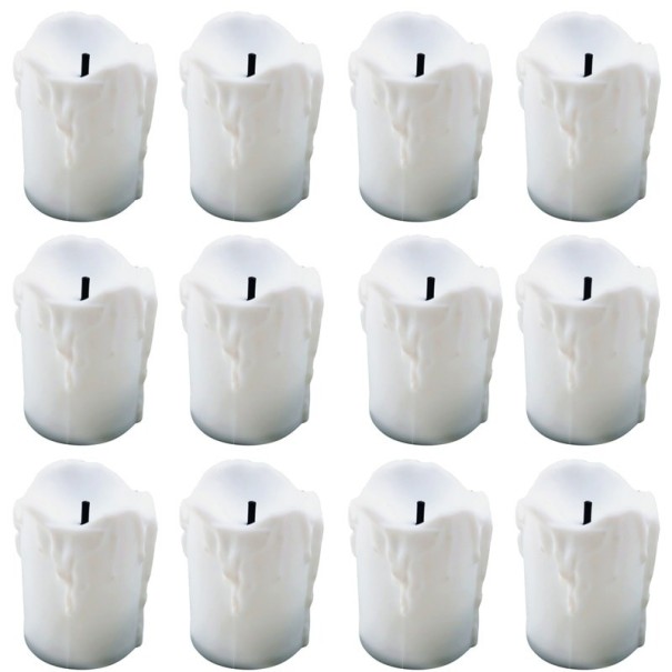 Bougies LED 12 pcs blanc