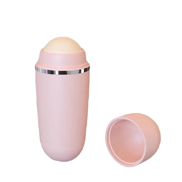 Boule de massage pour absorber la graisse du visage Rouleau en pierre volcanique absorbant la graisse du visage Roller facial pour nettoyer les pores 8 x 3 cm rose
