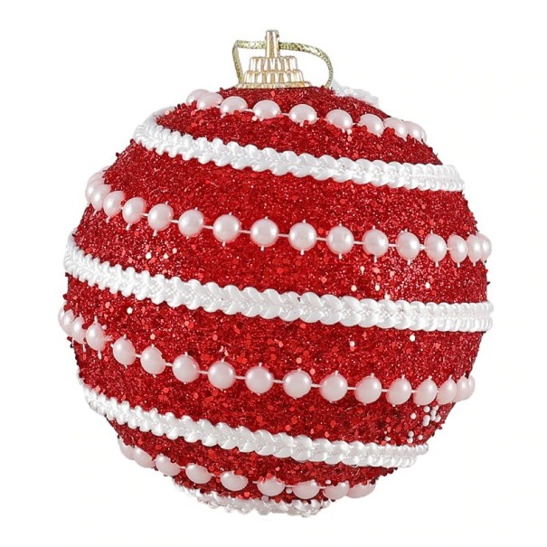 Boules de Noël rouges 4 pcs 3