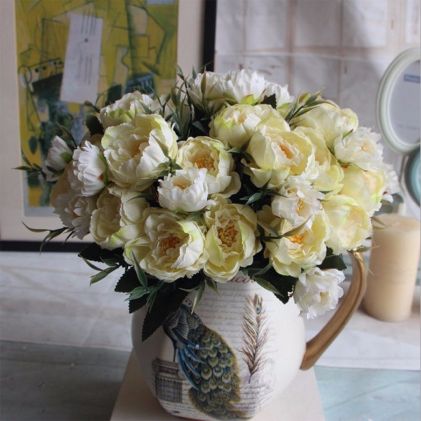 Bouquet decorativo di peonie J853 bianco