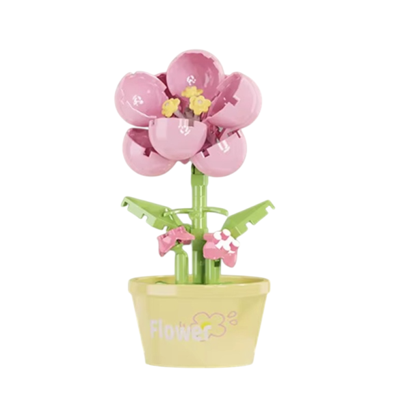 Bouquet of Flowers Hibiscus 5.5 x 5.4 x 8.5 cm 46 pcs Mini DIY Micro Bricks Flower Building Set Creative Constructor for Children Girls Boys Gift 1