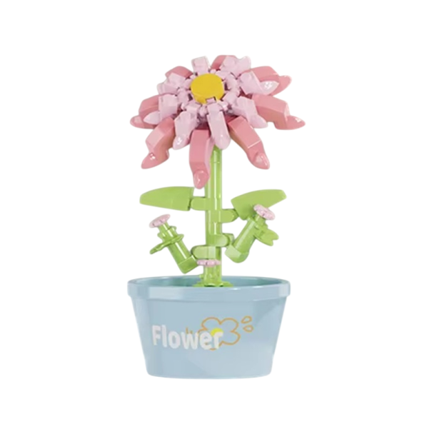 Bouquet of Zinnia Flowers Plant 5 x 4 x 9 cm 83 pcs Mini DIY Micro Bricks Flower Building Set Creative Small Constructor for Children Girls Boys 1