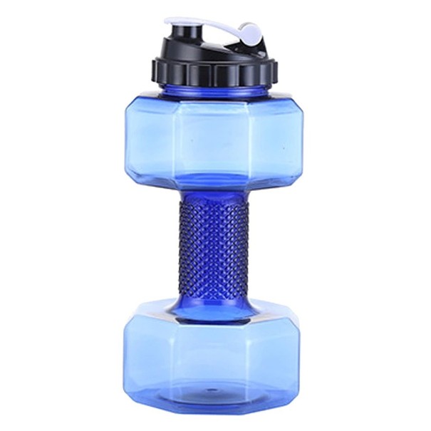 Bouteille d'eau en forme d'haltère 2200 ml bleu