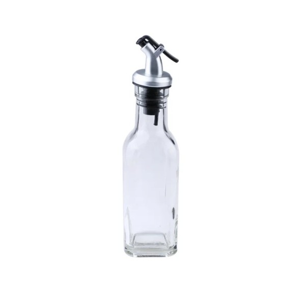 Bouteille d’huile d&#39;olive en verre 150 ml, carafe de cuisine transparente avec presse, bouteille anti-fuite pour vinaigre, sauce soja et épices barbecue 1
