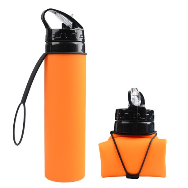 Bouteille de sport pliable orange