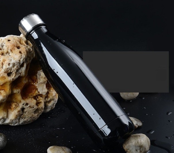 Bouteille de voyage en acier inoxydable noir M