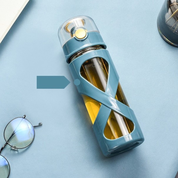 Bouteille de voyage en verre bleu