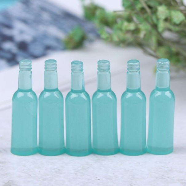 Bouteilles en verre pour poupée 6 pcs turquoise