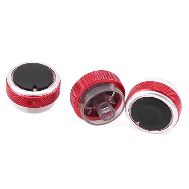 Boutons de commande de climatisation Ford 3 pièces rouge