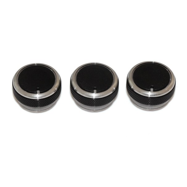 Boutons de commande de climatisation pour Ford 3 pcs noir