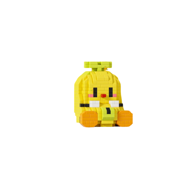 Bouwset bananenfiguur 6,4 × 6,0 × 5,2 cm 333 stuks Creatieve mini bouwset voor kinderen en volwassenen Schattig model van een banaan van gekleurde 1