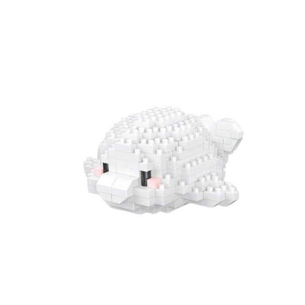 Bouwset kleine witte zeehond 8 x 8 x 3,5 cm 215 stukjes Schattig polair figuurtje Zeehond van blokjes voor creatief bouwen 1