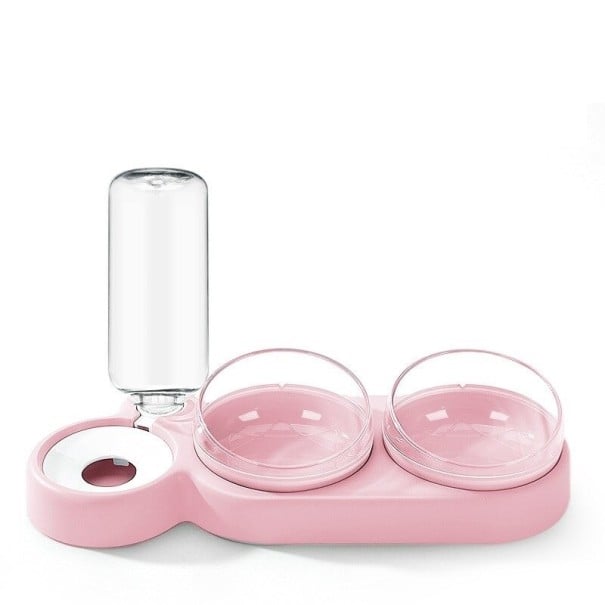 Bowl dupla com reservatório de água rosa