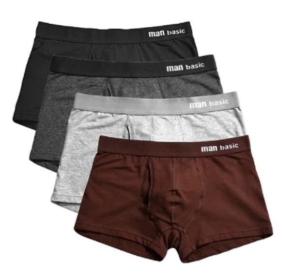 Boxers de algodão para homem - 4 pcs M 8