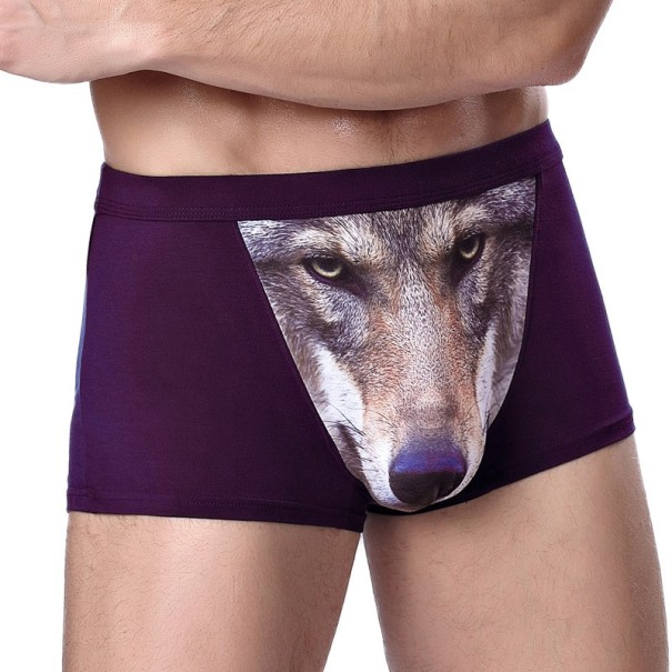 Boxers para homem com lobo J2638 roxo S