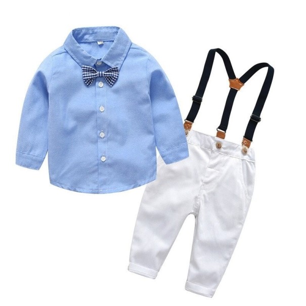Boys' Shirt and Trousers L1588 white 6-9 months