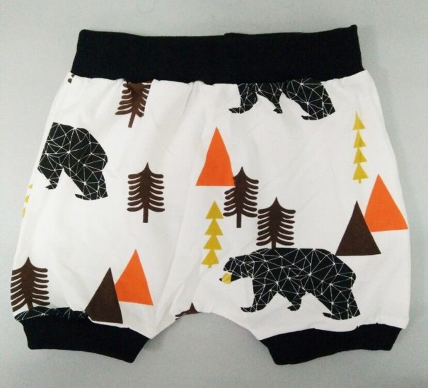 Boys' Shorts with Bear Print - White 12-18 months