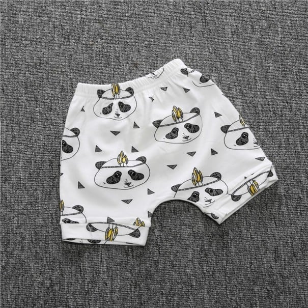 Boys' Shorts with Panda Cartoon - White 2