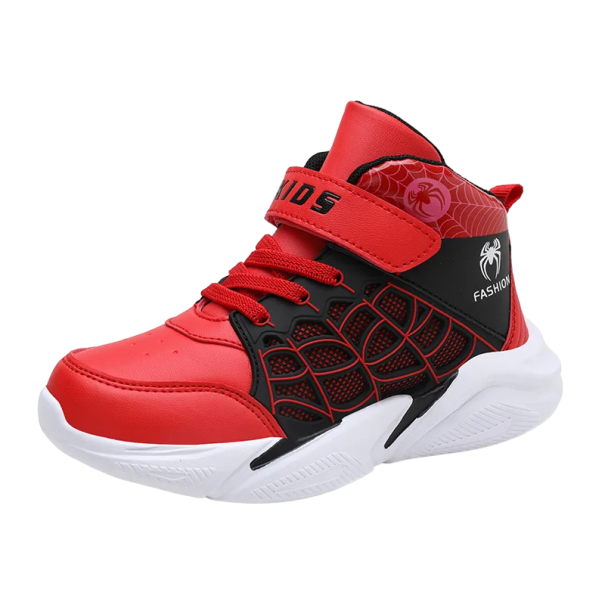 Boys' Spider Print Trainers Breathable Boys' Footwear Casual Boys' Trainers Non-Slip red 28