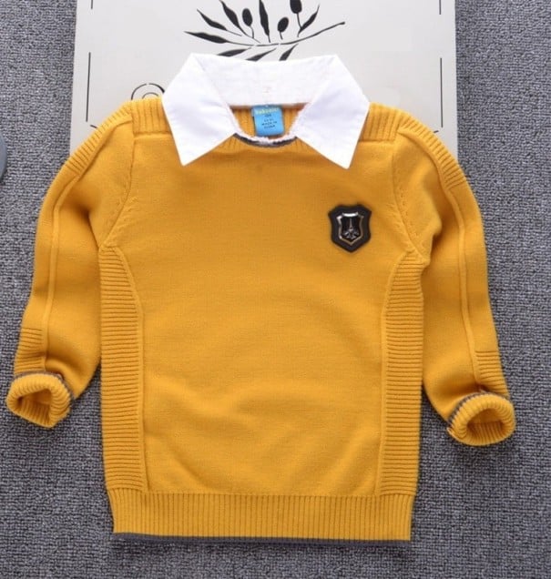 Boys' Sweater L972 dark yellow 3