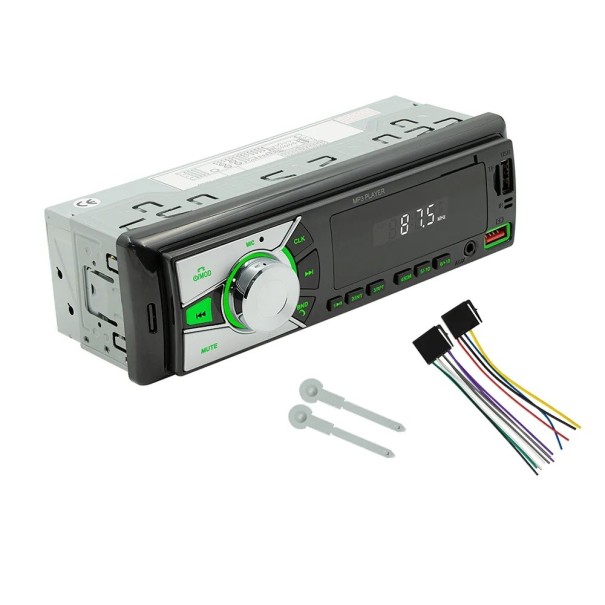 BQCC 1DIN autoradio universale MP3 lettore radio FM Bluetooth AUX USB TF ricarica telefono retroilluminazione colorata protezione cablaggio 1