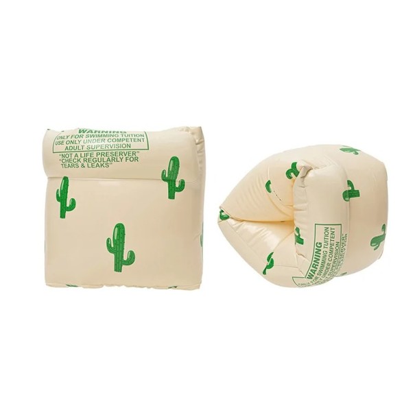 Braçadeiras infláveis 16,5 x 18 x 16,5 cm Mangas de banho com padrão de cactos Flutuadores para crianças e adultos Brinquedos aquáticos 1