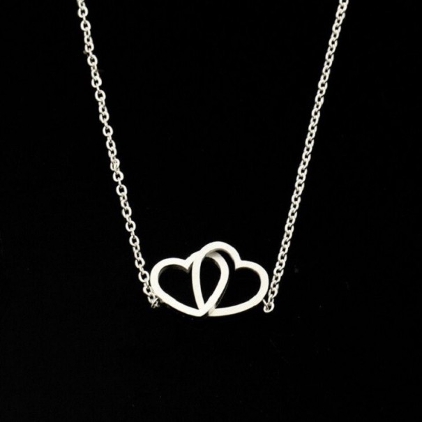 Bracciale a catena da donna cuori intrecciati argento