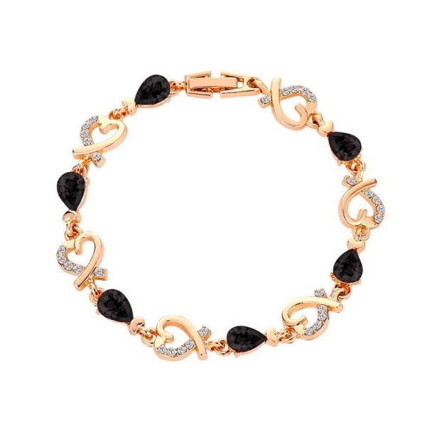 Bracciale da donna a forma di cuore con pietre nero
