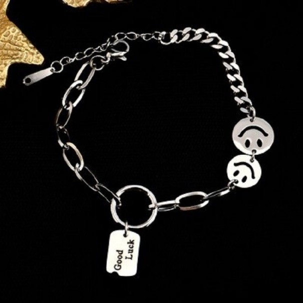 Bracciale da donna con ciondolo good luck H577 argento