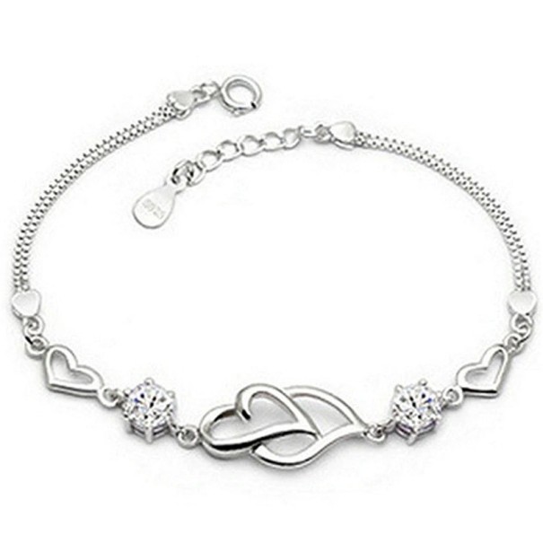 Bracciale da donna con cuori bianco
