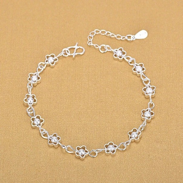 Bracciale da donna con perle e fiori 1