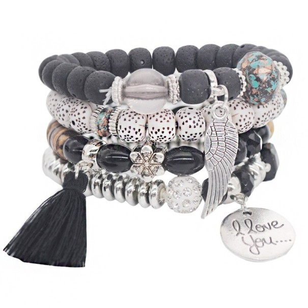 Bracciale da donna con perline 4 pz J117 4