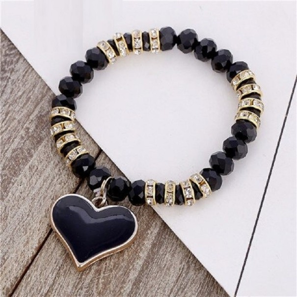Bracciale da donna con perline a forma di cuore H351 6