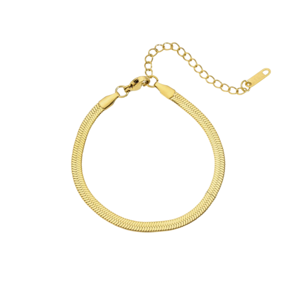 Bracciale da uomo in acciaio inossidabile 17-22 cm, 4 mm – Bracciale in metallo moderno per uomini, misura regolabile, design elegante oro