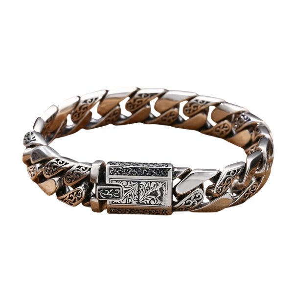 Bracciale da uomo in argento girlanda con chiusura in 925 sterline 24 cm elegante gioiello da uomo per uso quotidiano 1