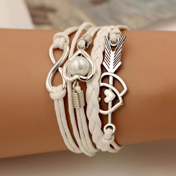 Bracciale in corda da donna H304 bianco