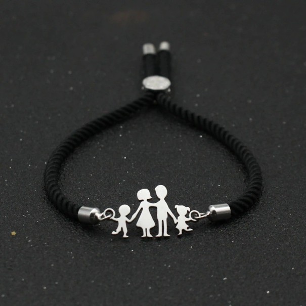 Bracciale in corda famiglia H521 nero