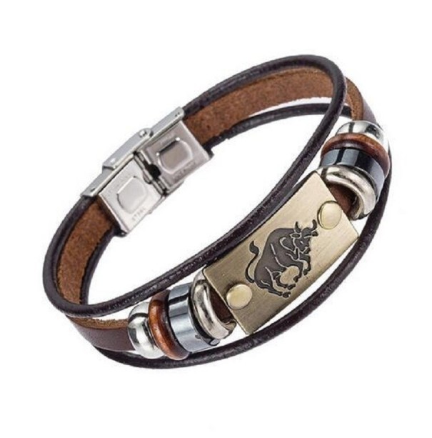 Bracciale in pelle segno zodiacale H680 4