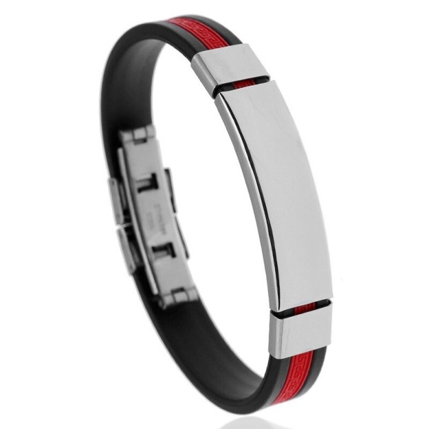 Bracciale in silicone da uomo H629 rosso