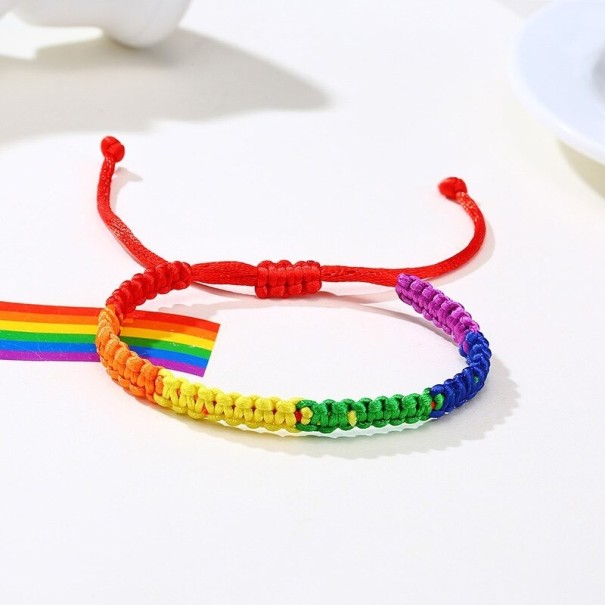 Bracciale intrecciato arcobaleno 2