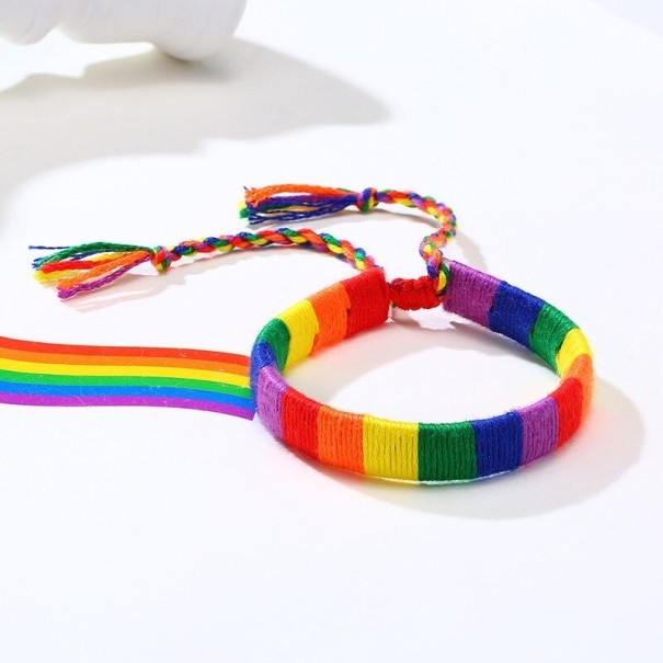 Bracciale intrecciato arcobaleno 5