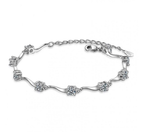 Bracciale ondulato da donna con pietre 1