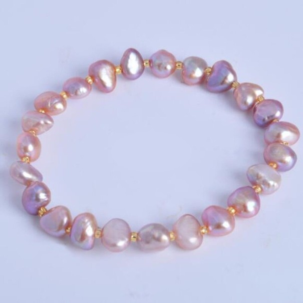 Bracciale perle da donna P95 viola chiaro 18 cm