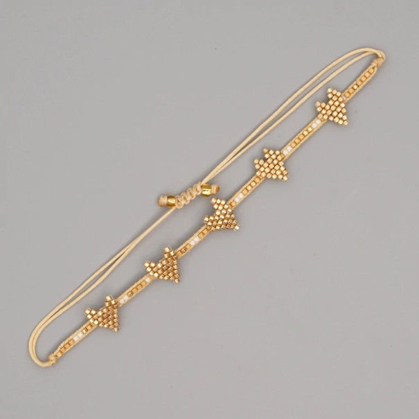 Bracciale regolabile da donna con cuori beige