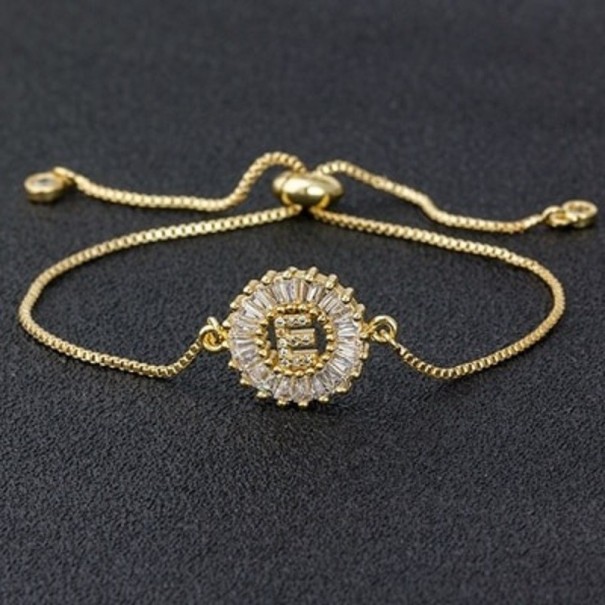 Bracciale regolabile da donna con lettera E