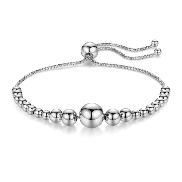 Bracciale regolabile da donna con palline argento