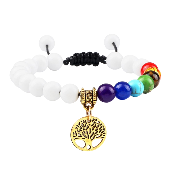 Bracciale regolabile delle sette chakra Z262 oro