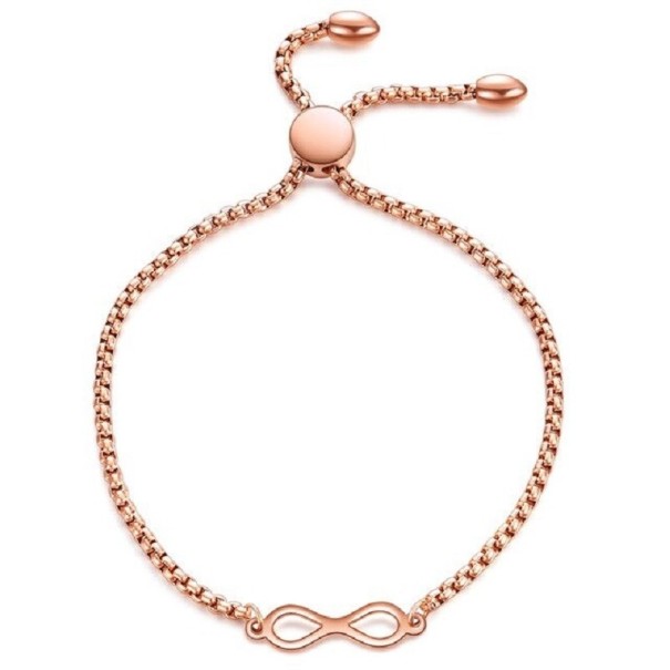 Bracciale regolabile infinito da donna H347 rosa antico